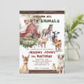 すべてのパーティーファーム動物の呼び出し誕生日 招待状 (スタンド正面)