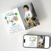 すべてのパーティー動物に電話フォトバースデーパーティー 招待状