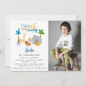 すべてのパーティー動物に電話フォトバースデーパーティー 招待状 (正面)