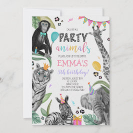 すべてのパーティー動物の呼び出し誕生日招待状 招待状