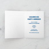 すべてのパーティー動物の呼び出し誕生日 招待状 (内部)