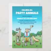 すべてのパーティー動物の呼び出し誕生日 招待状 (正面)
