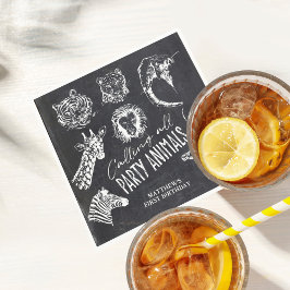 すべてのパーティー動物の呼び出し黒板誕生日 スタンダードカクテルナプキン