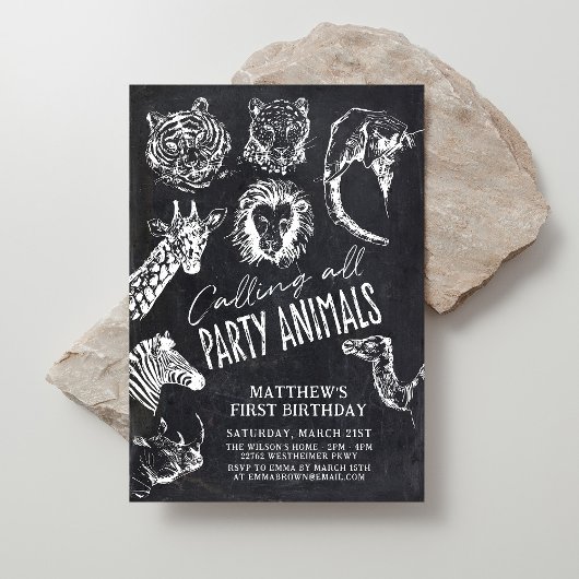すべてのパーティー動物の呼び出し黒板誕生日 招待状