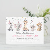 すべてのパーティー動物の女シンプルの子の誕生日を呼び出す 招待状 (スタンド正面)