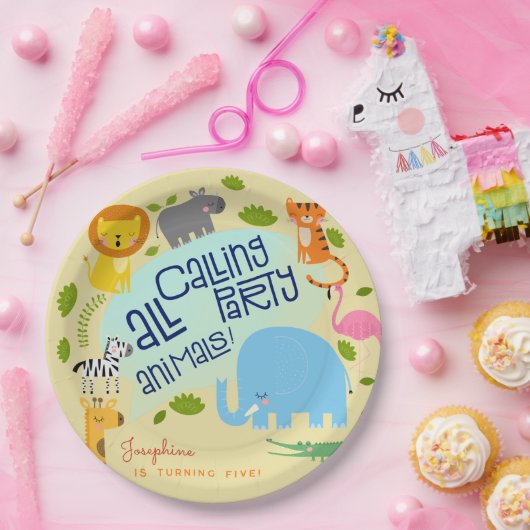 すべてのパーティー動物の子供の誕生日パーティーを呼び出す ペーパープレート (パーティー)
