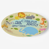 すべてのパーティー動物の子供の誕生日パーティーを呼び出す ペーパープレート (アングル)