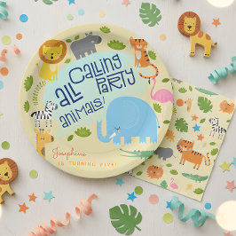 すべてのパーティー動物の子供の誕生日パーティーを呼び出す ペーパープレート