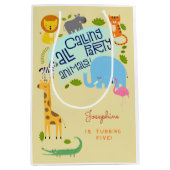 すべてのパーティー動物の子供の誕生日パーティーを呼び出す ミディアムペーパーバッグ (正面)