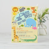 すべてのパーティー動物の子供の誕生日パーティーを呼び出す 招待状 (スタンド正面)