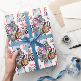 すべてのパーティー動物の子供の誕生日パーティーを呼ぶ ラッピングペーパー