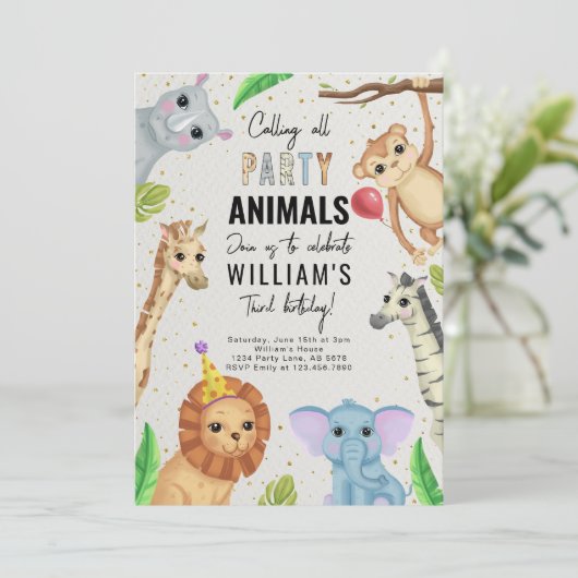 すべてのパーティー動物のSafariを呼び出す 招待状 (スタンド正面)