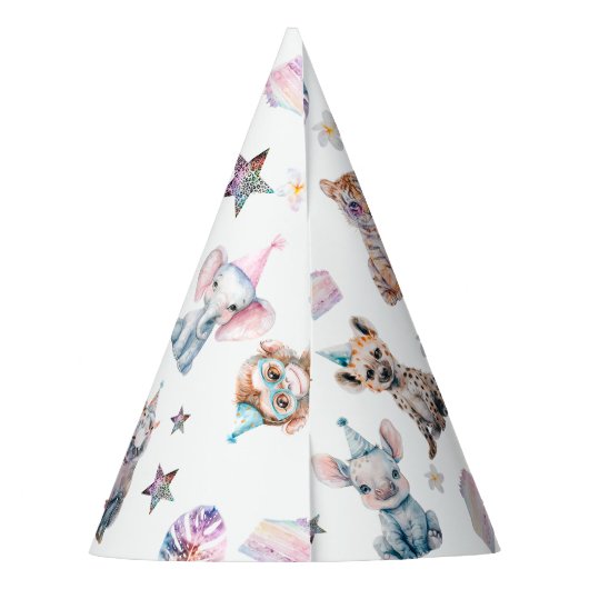 すべてのパーティー動物を呼び出すサファイリをテーマにした誕生日 パーティーハット (裏面)