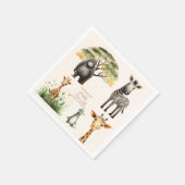 すべてのパーティー動物を呼び出すサファリ誕生日 スタンダードカクテルナプキン (角)