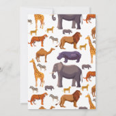 すべてのパーティー動物を呼び出すサファリ誕生日 招待状 (裏面)