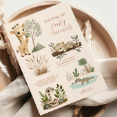 すべてのパーティー動物を呼び出すサファリ誕生日 招待状