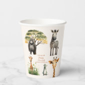 すべてのパーティー動物を呼び出すサファリ誕生日 紙コップ (裏面)