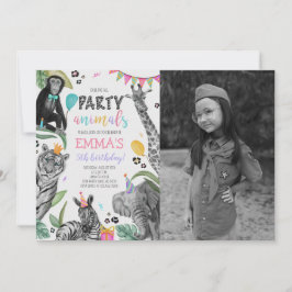 すべてのパーティー動物を呼び出す誕生日写真 招待状