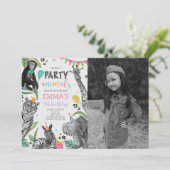 すべてのパーティー動物を呼び出す誕生日写真 招待状 (スタンド正面)