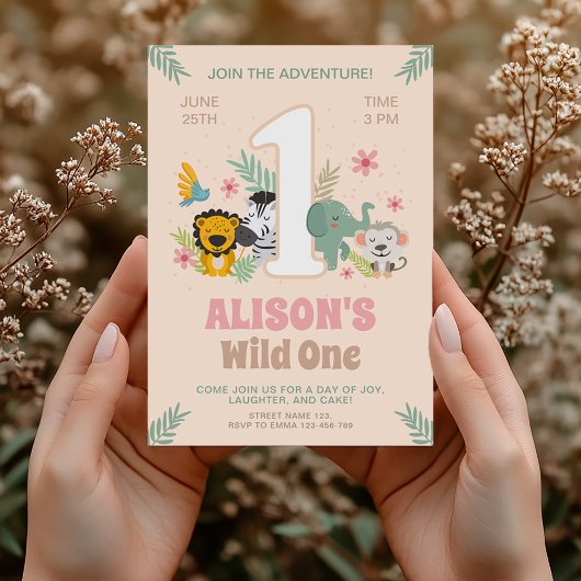 すべてのパーティー動物を呼び出す,ジャングルの最初の誕生日 招待状