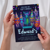 すべてのパーティー動物を呼び出す – ファンシー動物誕生日 招待状
