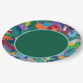 すべてのパーティー動物を呼び出すSafari カラフル ペーパープレート (アングル)