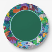 すべてのパーティー動物を呼び出すSafari カラフル ペーパープレート (正面)