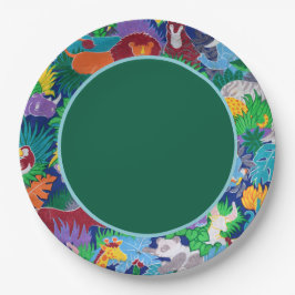すべてのパーティー動物を呼び出すSafari カラフル ペーパープレート