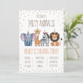 すべてのパーティー動物を呼ぶ！テーマ別の誕生日パーティー 招待状 (スタンド正面)