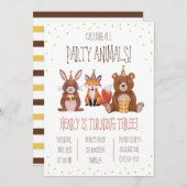 すべてのパーティー動物を呼ぶ!テーマ別の誕生日パーティー 招待状 (正面/裏面)