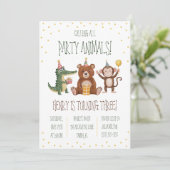 すべてのパーティー動物を呼ぶ!テーマ別の誕生日パーティー 招待状 (スタンド正面)