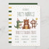 すべてのパーティー動物を呼ぶ!テーマ別の誕生日パーティー 招待状 (正面/裏面)