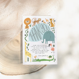 すべてのパーティー動物を呼ぶ!誕生日モダンパーティー サンキューカード