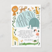 すべてのパーティー動物を呼ぶ!誕生日モダンパーティー サンキューカード (正面)