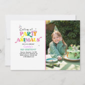 すべてのパーティー動物サファリジャングル誕生日 招待状 (正面)