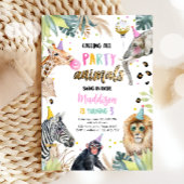 すべてのパーティー動物サファリズーガール誕生日 招待状