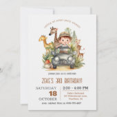 すべてのパーティー動物サファリ子供の誕生日 招待状 (正面)