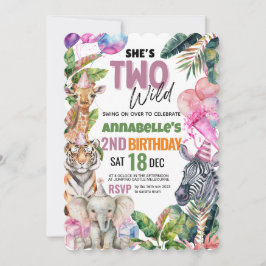 すべてのパーティー動物サファリ誕生日パーティーに電話 招待状