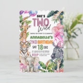 すべてのパーティー動物サファリ誕生日パーティーに電話 招待状 (スタンド正面)