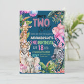 すべてのパーティー動物サファリ誕生日パーティーに電話 招待状 (スタンド正面)