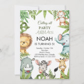 すべてのパーティー動物サファリ誕生日招待状 招待状 (正面)