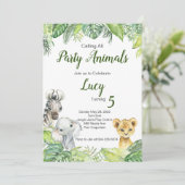 すべてのパーティー動物サファリ誕生日 招待状 (スタンド正面)
