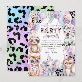 すべてのパーティー動物ジャングルサファリ誕生日 サンキューカード