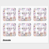 すべてのパーティー動物ジャングルサファリ誕生日 スクエアシール (シート)