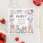すべてのパーティー動物ジャングルサファリ誕生日 スタンダードランチョンナプキン (インサイチュ)
