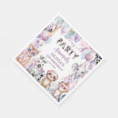 すべてのパーティー動物ジャングルサファリ誕生日 スタンダードランチョンナプキン (角)