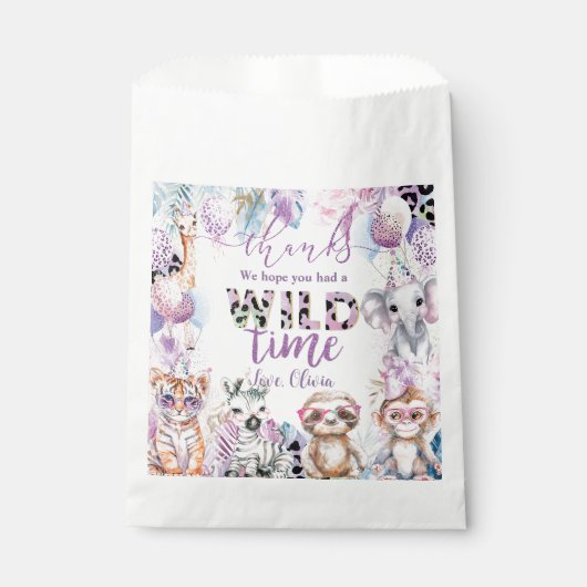 すべてのパーティー動物ジャングルサファリ誕生日 フェイバーバッグ (正面)