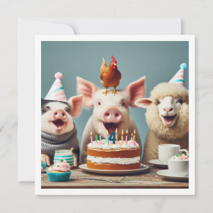 すべてのパーティー動物ファームの誕生日の招待を呼び出す 招待状