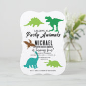 すべてのパーティー動物恐竜を呼び出す誕生日 招待状 (スタンド正面)