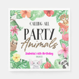すべてのパーティー動物熱帯誕生日パーティーを呼び出す スタンダードランチョンナプキン